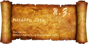 Mátéffy Zita névjegykártya