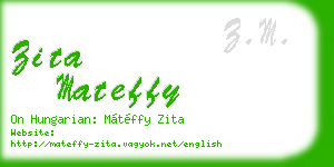 zita mateffy business card